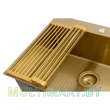 Кухонная мойка ARFEKA ECO AR 500x500+RM AR+DS AR GOLD картинка 5